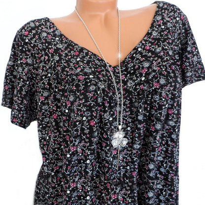 Van Dijkman Mode® | T-shirt Flora met V-hals