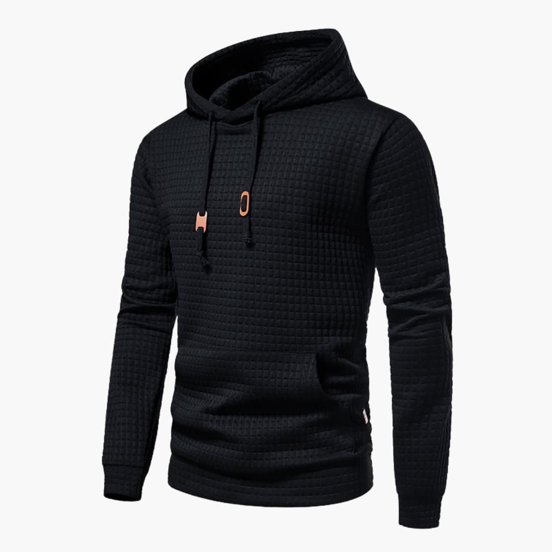 Van Dijkman Mode® | Hoodie met Ruitpatroon