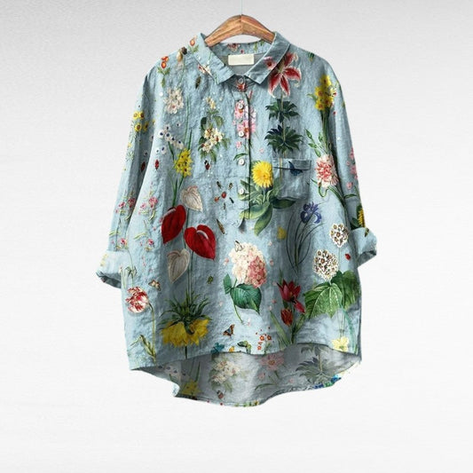 Linden Mode | Zomerblouse met Artistiek Motief