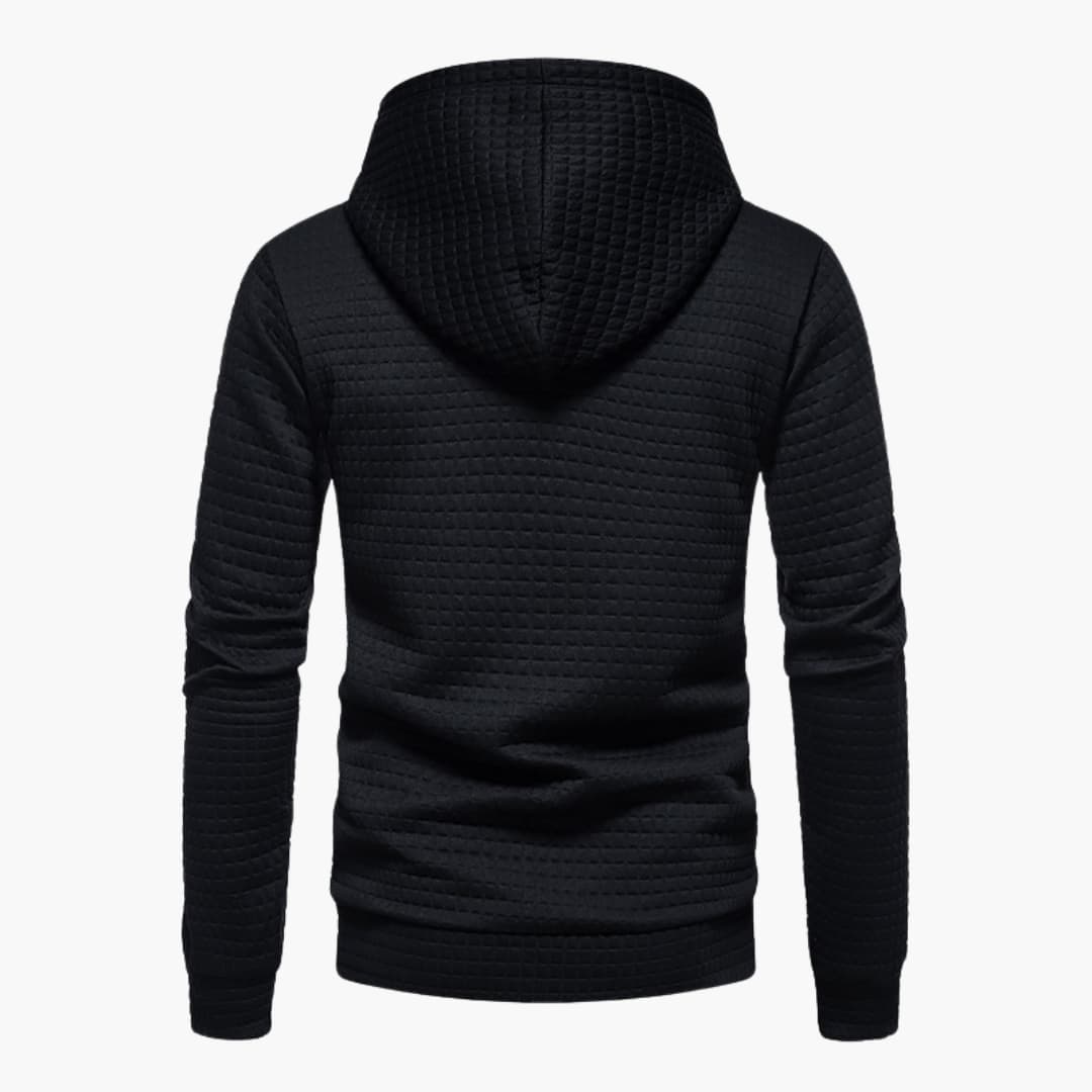 Van Dijkman Mode® | Hoodie met Ruitpatroon