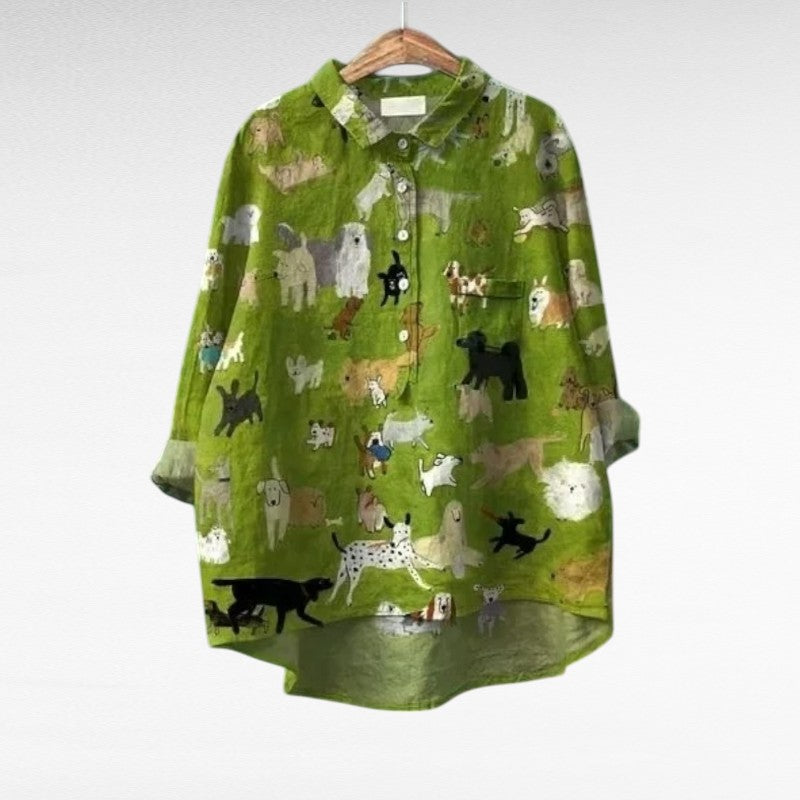 Van Dijkman Mode® | Blouse met Verfijnd Print