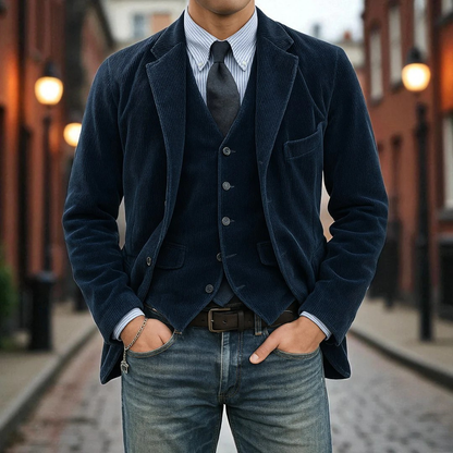 Linden Mode | 2-Delig Pak: Blazer en Vest in Corduroy