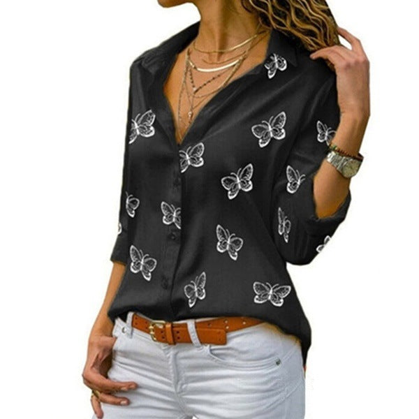 Linden Mode | Losvallende Blouse met Vlinderprint