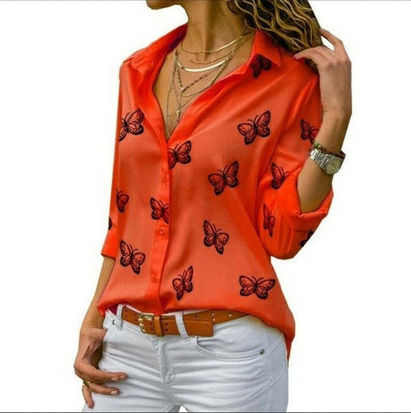Linden Mode | Losvallende Blouse met Vlinderprint
