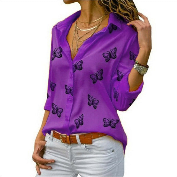 Linden Mode | Losvallende Blouse met Vlinderprint