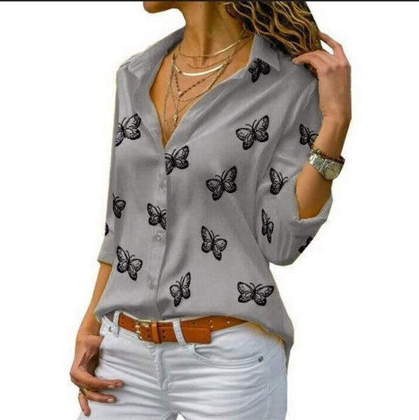 Linden Mode | Losvallende Blouse met Vlinderprint