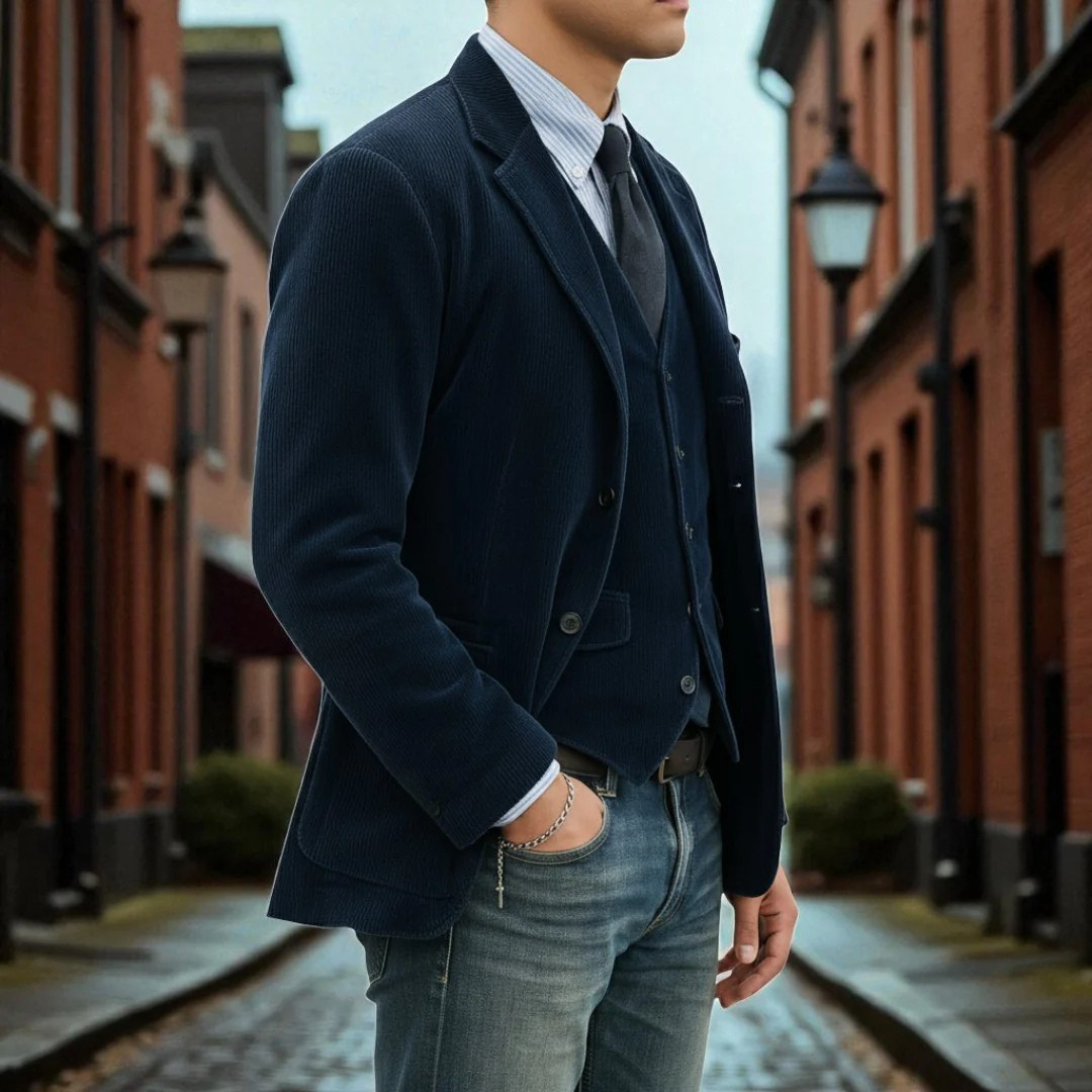Linden Mode | 2-Delig Pak: Blazer en Vest in Corduroy