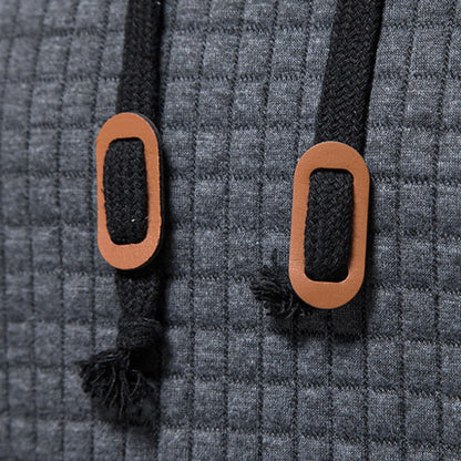 Van Dijkman Mode® | Hoodie met Ruitpatroon