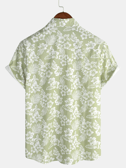 Linden Mode | Hawaïblouse met Korte Mouwen en Bloemenpatroon