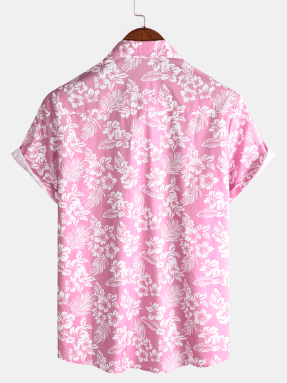 Linden Mode | Hawaïblouse met Korte Mouwen en Bloemenpatroon