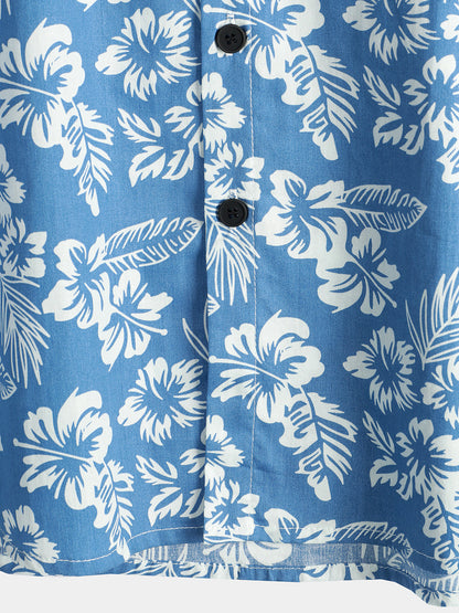 Linden Mode | Hawaïblouse met Korte Mouwen en Bloemenpatroon