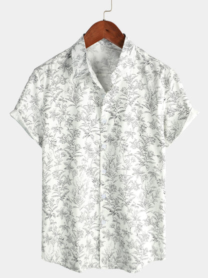 Van Dijkman Mode® | Katoenen Hawaii Overhemd met Korte Mouwen