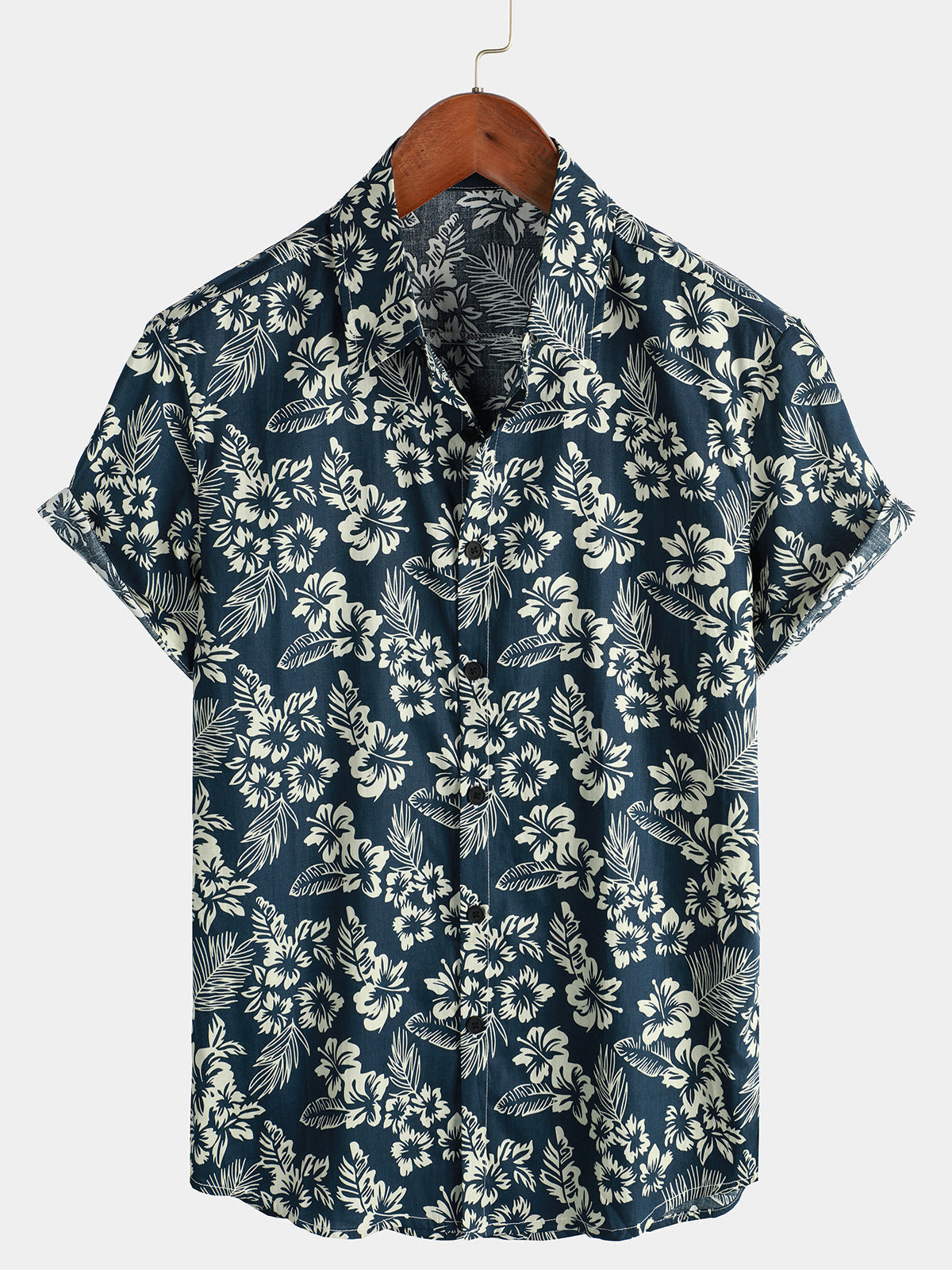 Van Dijkman Mode® | Katoenen Hawaii Overhemd met Korte Mouwen