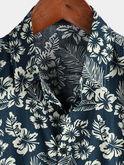 Van Dijkman Mode® | Katoenen Hawaii Overhemd met Korte Mouwen