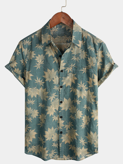Van Dijkman Mode® | Katoenen Hawaii Overhemd met Korte Mouwen
