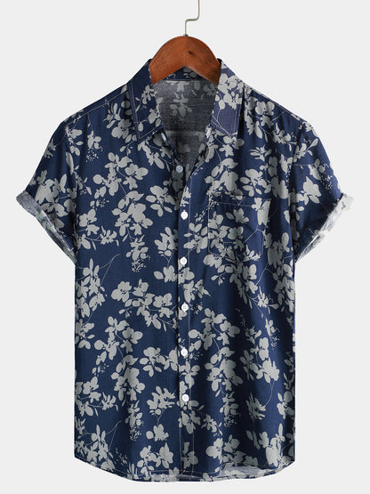 Van Dijkman Mode® | Katoenen Hawaii Overhemd met Korte Mouwen