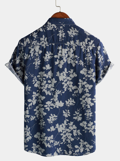 Van Dijkman Mode® | Katoenen Hawaii Overhemd met Korte Mouwen