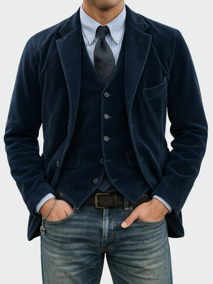 Linden Mode | 2-Delig Pak: Blazer en Vest in Corduroy