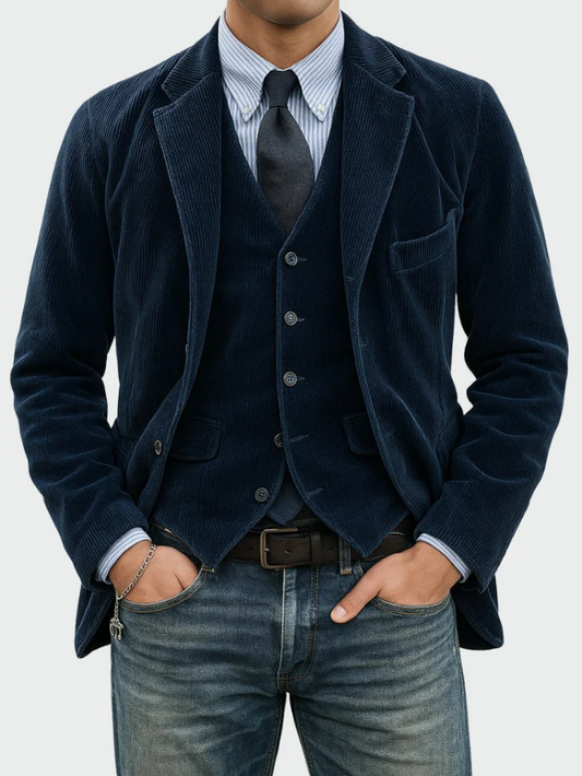 Linden Mode | 2-Delig Pak: Blazer en Vest in Corduroy