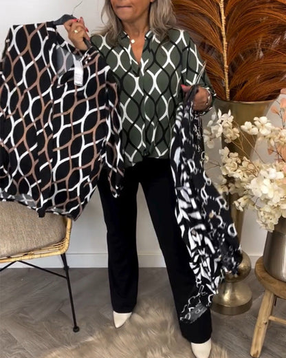 Van Dijkman Mode® | Blouse met Grafische Print