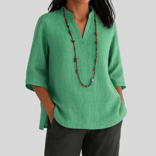 Linden Mode | Linnen Blouse met Relaxte Elegantie