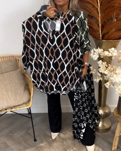 Van Dijkman Mode® | Blouse met Grafische Print