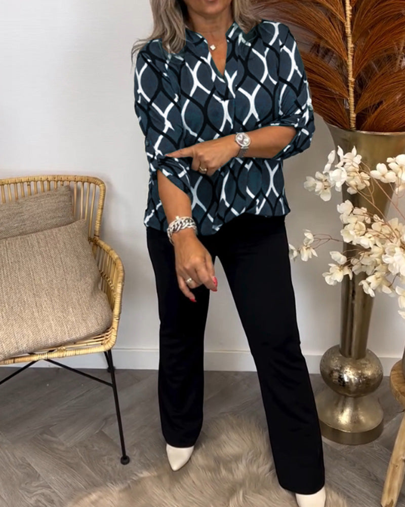 Van Dijkman Mode® | Blouse met Grafische Print