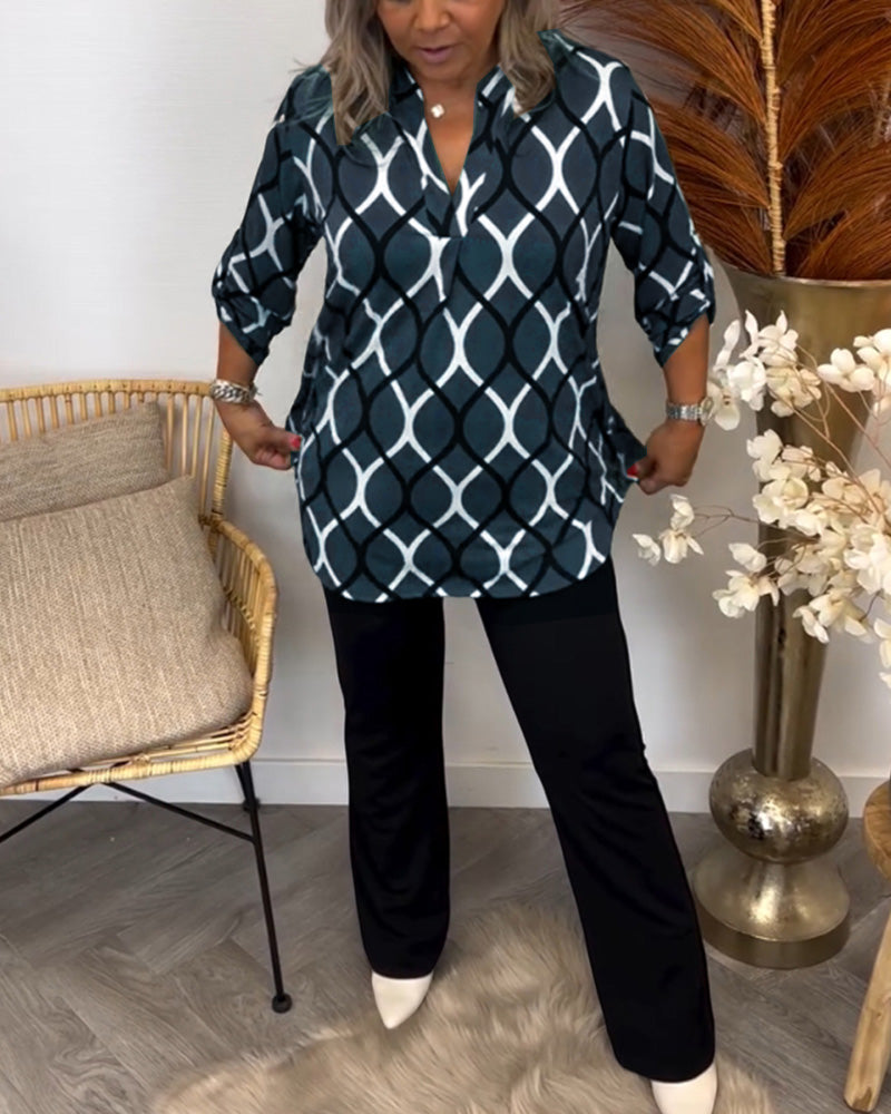 Van Dijkman Mode® | Blouse met Grafische Print
