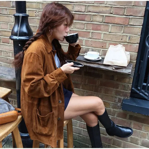 Linden Mode | Suede Statement Coat
