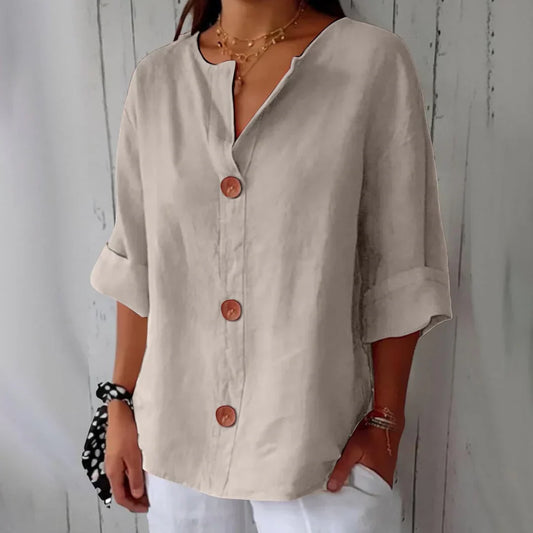 Linden Mode | Minimalistische Blouse met Verticale Structuur