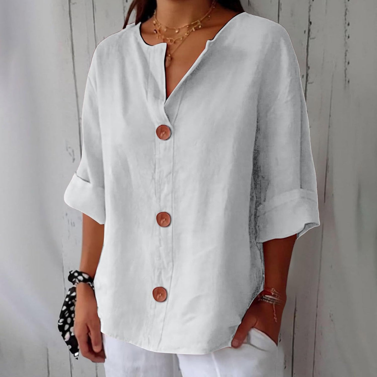 Van Dijkman Mode® | Minimalistische Blouse met Verticale Structuur