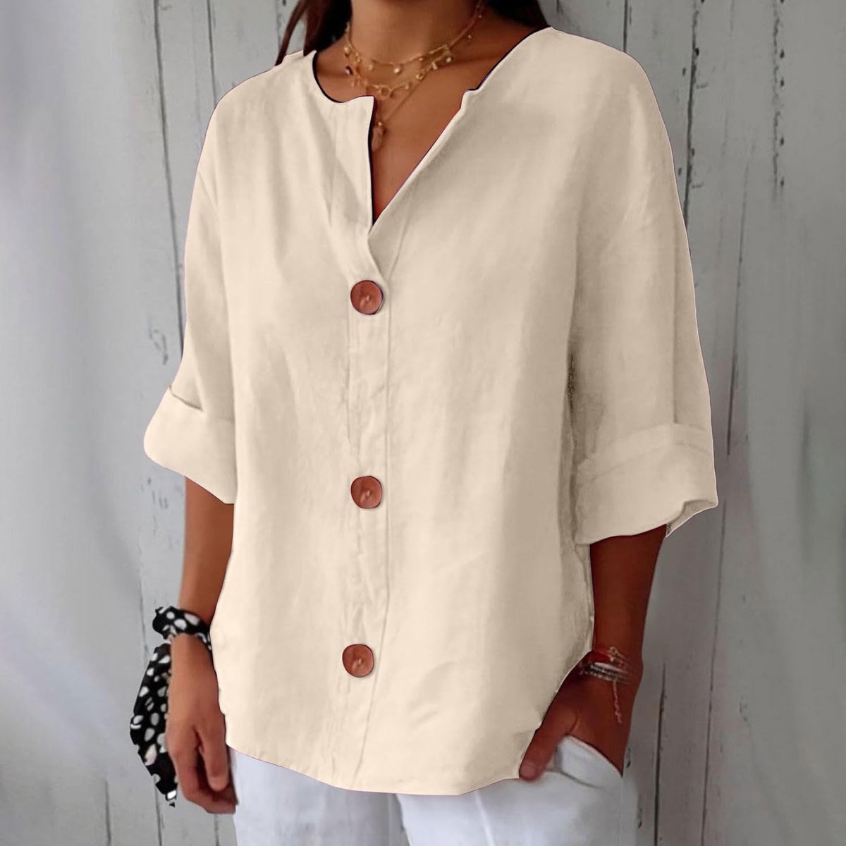 Van Dijkman Mode® | Minimalistische Blouse met Verticale Structuur