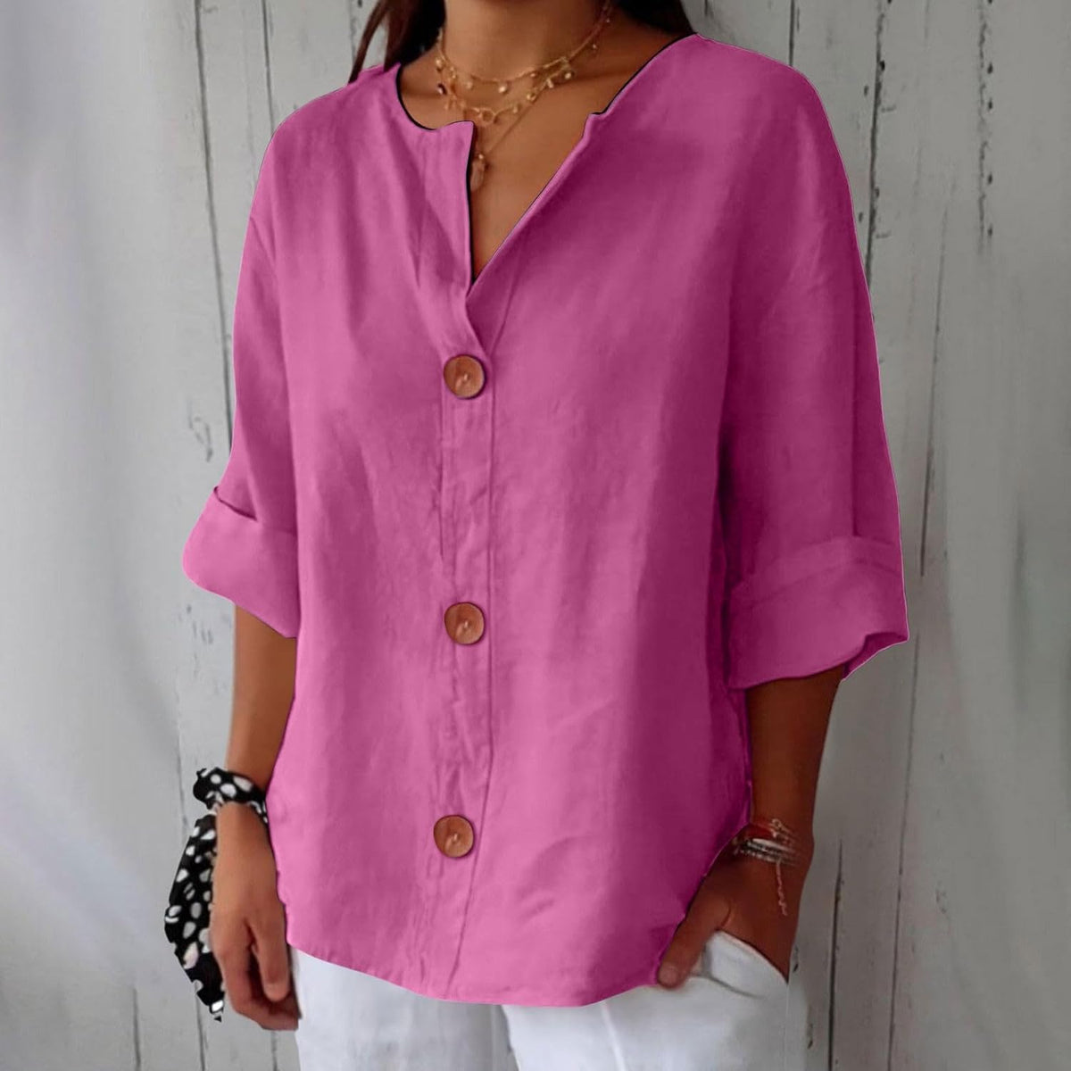 Van Dijkman Mode® | Minimalistische Blouse met Verticale Structuur