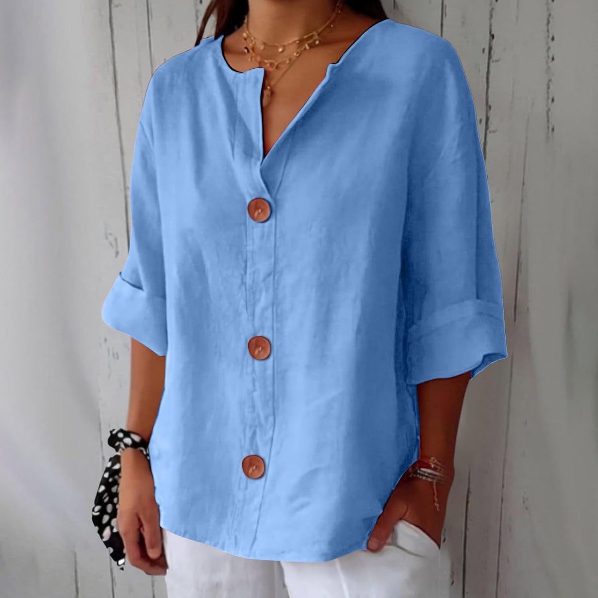 Van Dijkman Mode® | Minimalistische Blouse met Verticale Structuur
