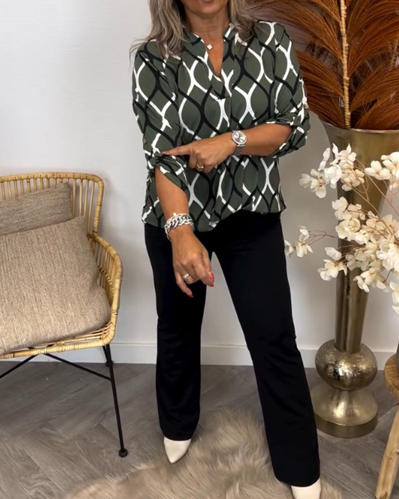 Van Dijkman Mode® | Blouse met Grafische Print