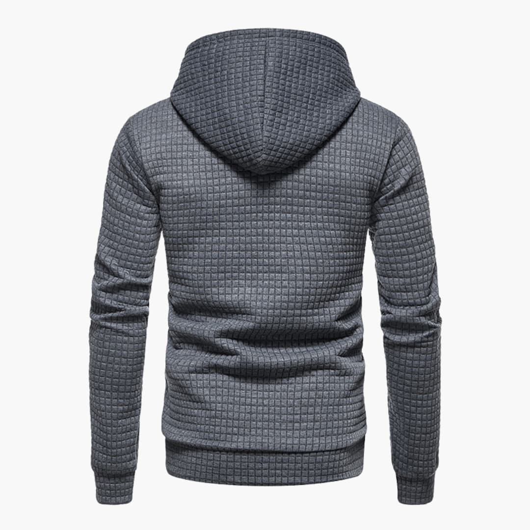 Van Dijkman Mode® | Hoodie met Ruitpatroon