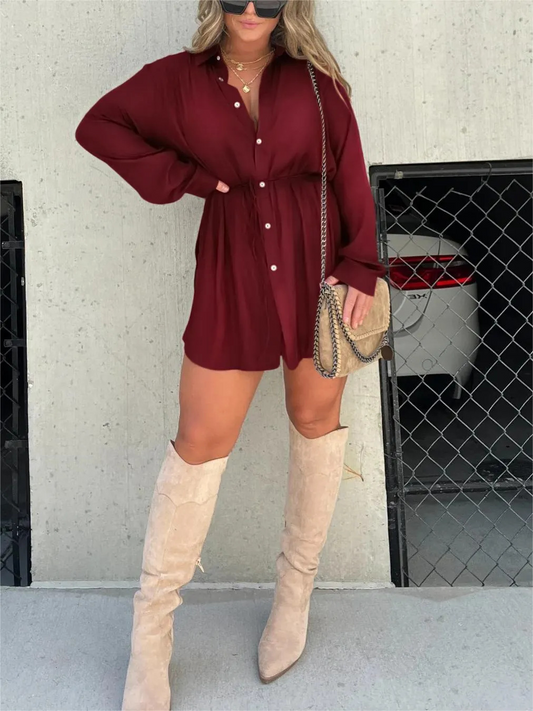 Van Dijkman Mode® | Trendy Satijnen Romper Jurk