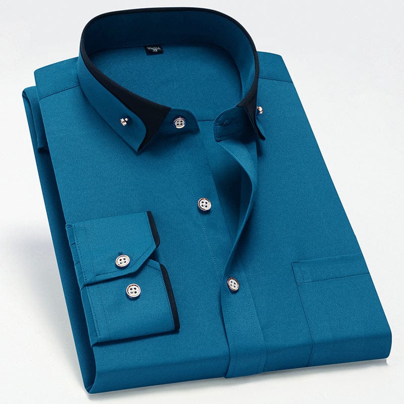 Van Dijkman Mode® | Comfortabel Overhemd met Contrastafwerking