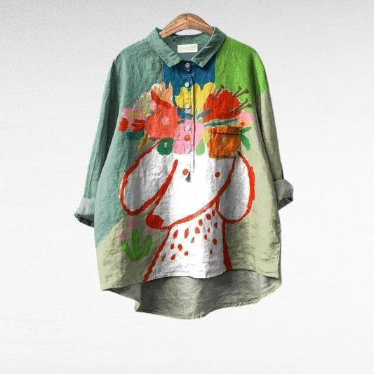 Linden Mode | Verfijnde Zomerblouse met Kleurenpatroon