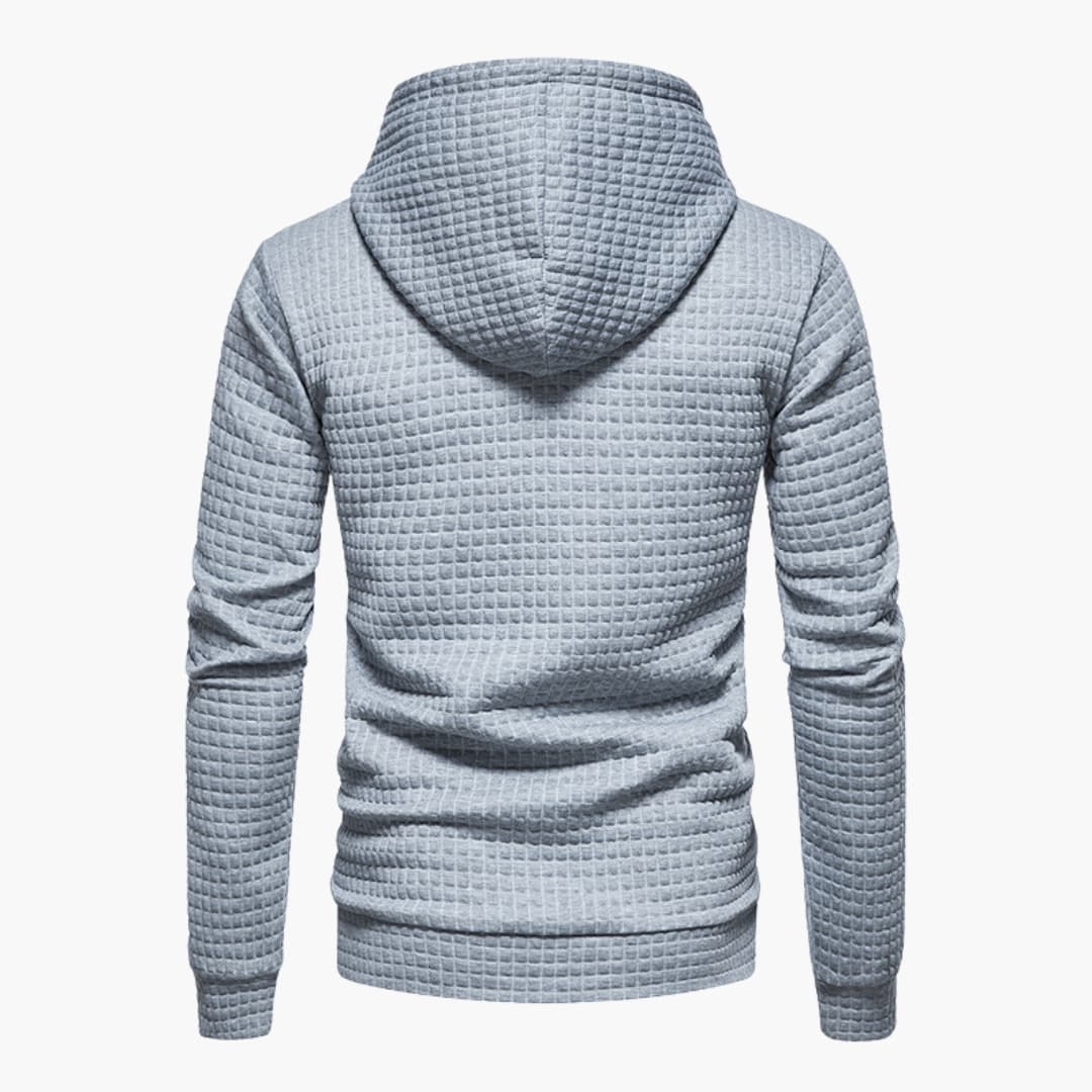 Van Dijkman Mode® | Hoodie met Ruitpatroon