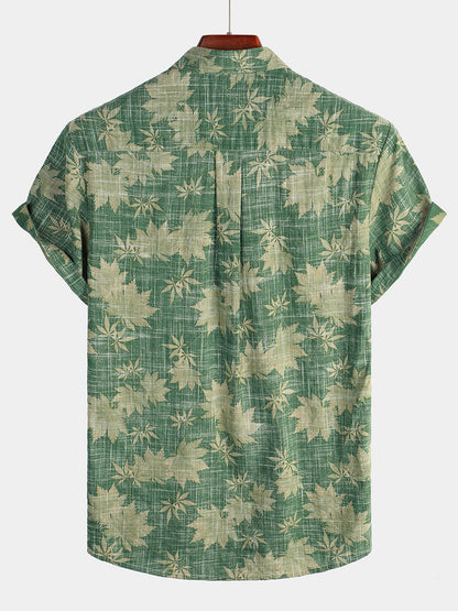 Van Dijkman Mode® | Katoenen Hawaii Overhemd met Korte Mouwen