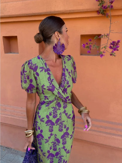Linden Mode | Elegante Zomerjurk met Pofmouw