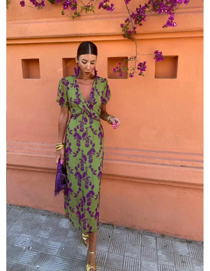 Linden Mode | Elegante Zomerjurk met Pofmouw