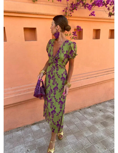 Linden Mode | Elegante Zomerjurk met Pofmouw