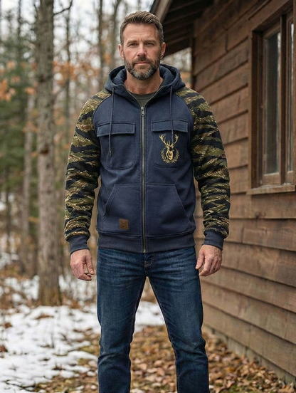 Van Dijkman Mode® | Hunter Vest met Camouflage Mouwen