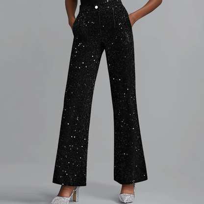 Linden Mode | Glitterbroek met Wijde Pijpen