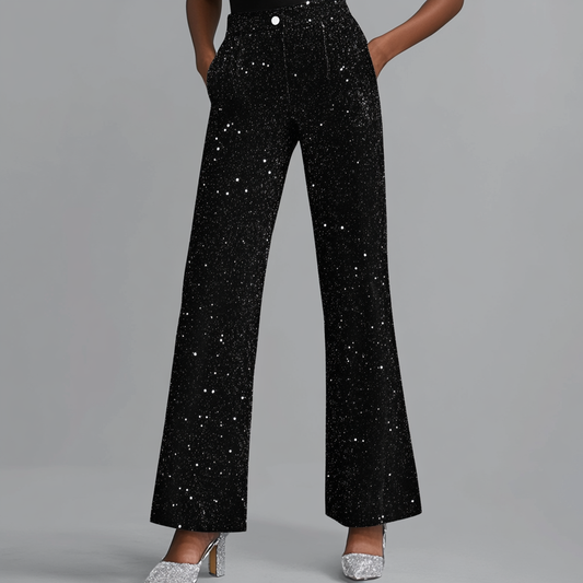 Linden Mode | Glitterbroek met Wijde Pijpen