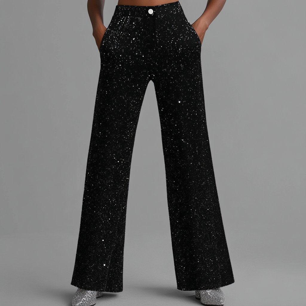 Linden Mode | Glitterbroek met Wijde Pijpen