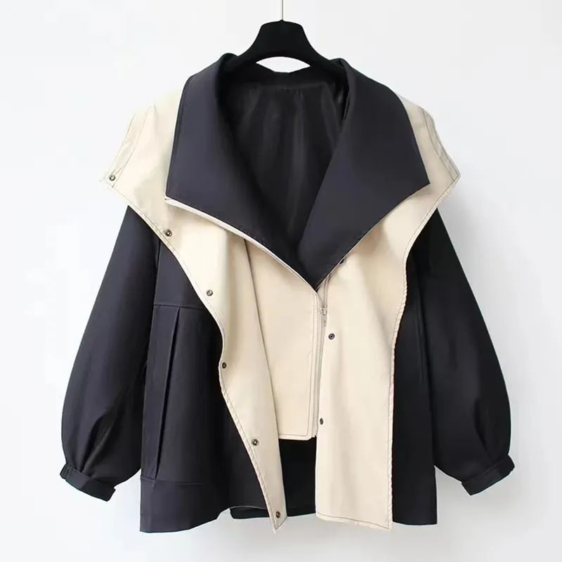 Linden Mode | Moderne Tweekleurige Trenchcoat