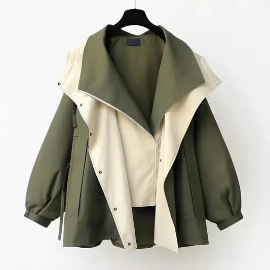 Linden Mode | Moderne Tweekleurige Trenchcoat